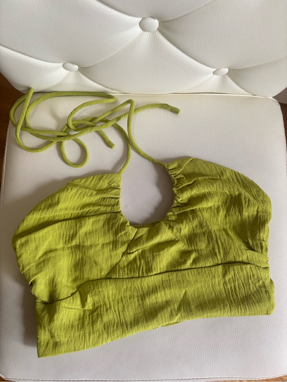 Lulu's Lime-Green Halter Crop Top